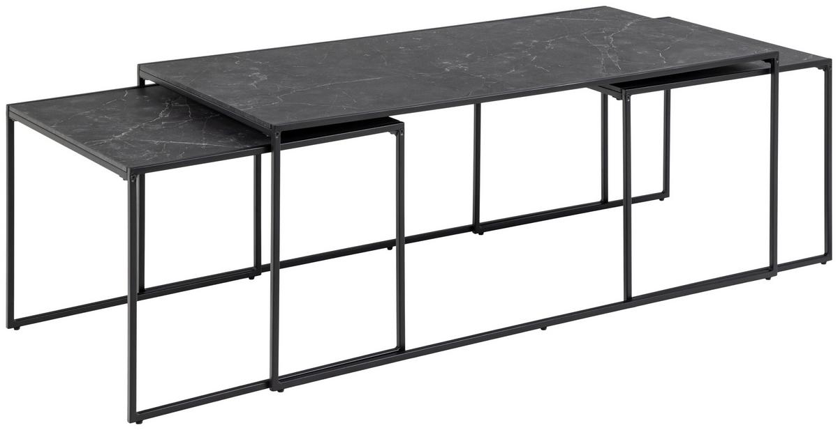 Couchtischset Infinity - Schwarz, KONVENTIONELL, Holzwerkstoff/Metall (56-120/56-60/44-48cm) - MID.YOU