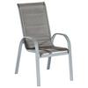 Gartensessel Stapelbar Amalfi Di Lusso Metall/Textil - Silberfarben/Braun, KONVENTIONELL, Textil/Metall (56,5/104/77cm) - Gardenson