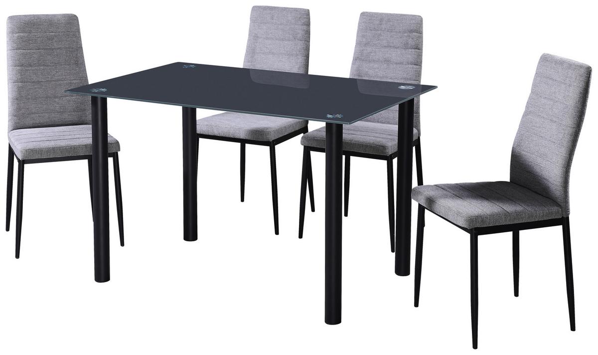 JÍDELNÍ SET WELS 1 *CENOVÝ TRHÁK* - šedá/černá, Konvenční, kov/textil (120/75/80cm) - Based