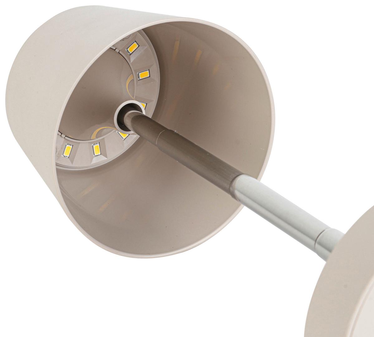 STOLNÍ LAMPA NA BATERIE KLAPPI - pískové barvy, Moderní, kov/plast (10,5/11-28cm) - Mömax