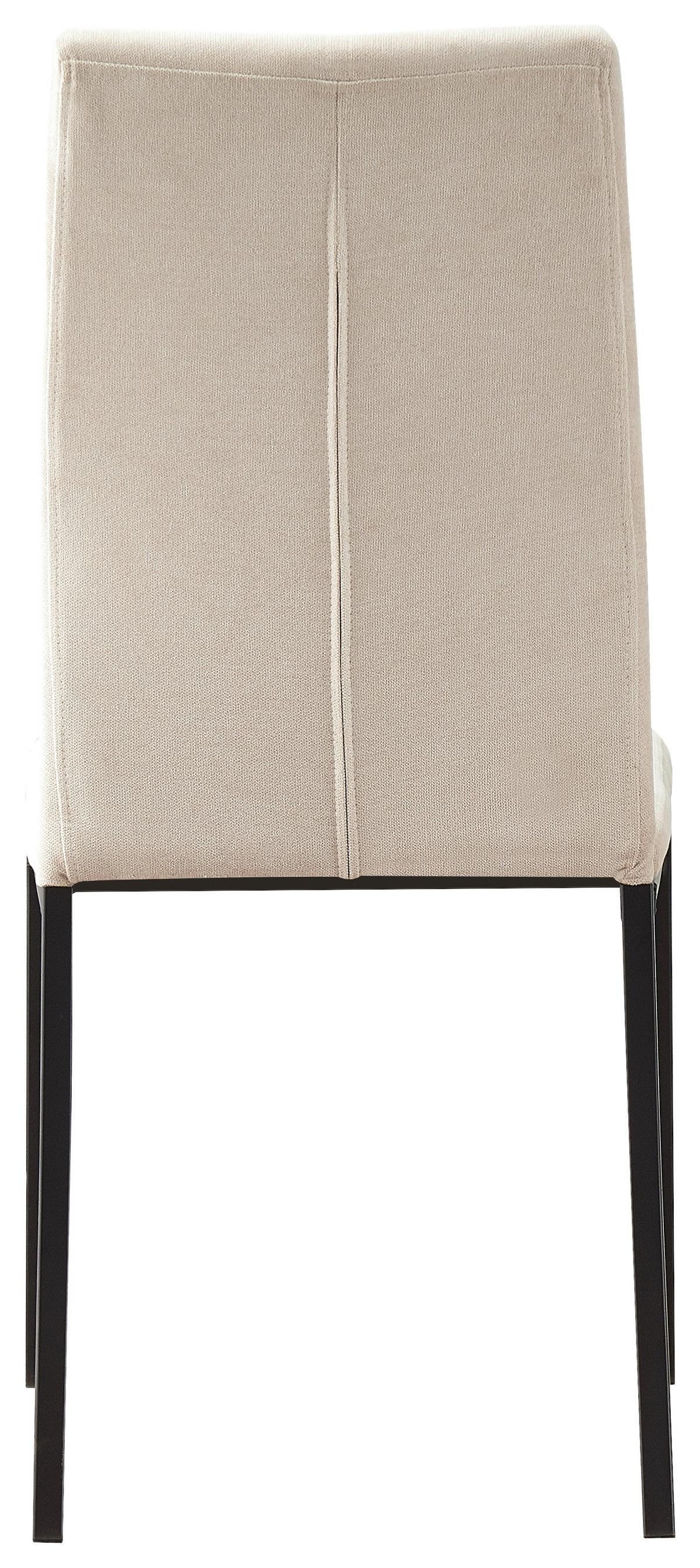 Vierfußstuhl Anne Ii Creme Gepolstert - Creme/Schwarz, KONVENTIONELL, Textil/Metall (44/97/57cm)