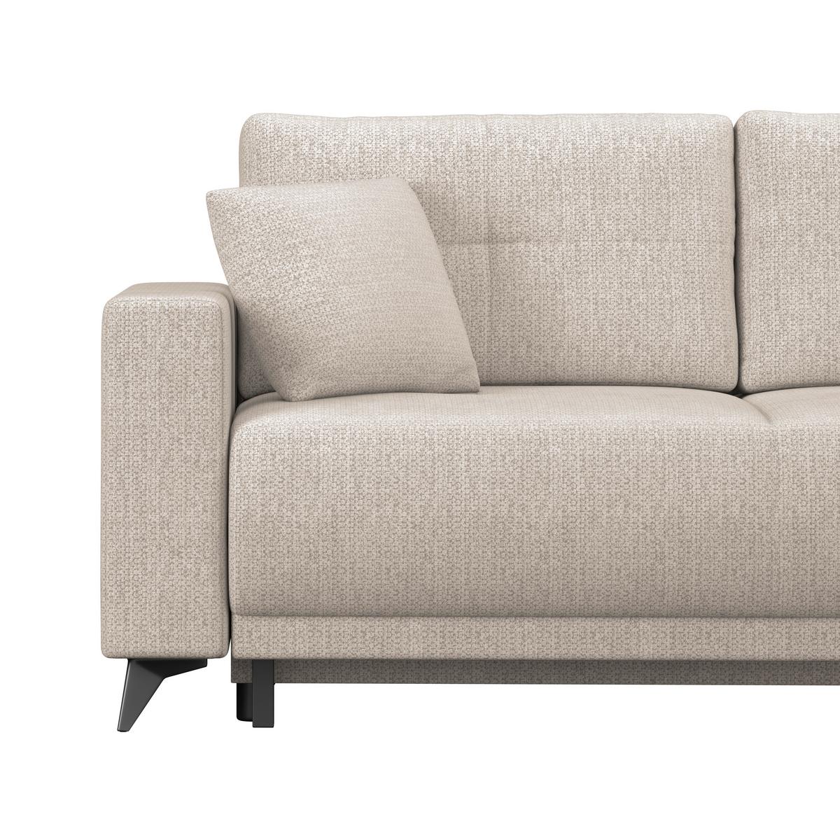 Ecksofa mit Schlaffunktion & Bettkasten Texas Hellbraun - Hellbraun/Schwarz, KONVENTIONELL, Holz (259/203cm)