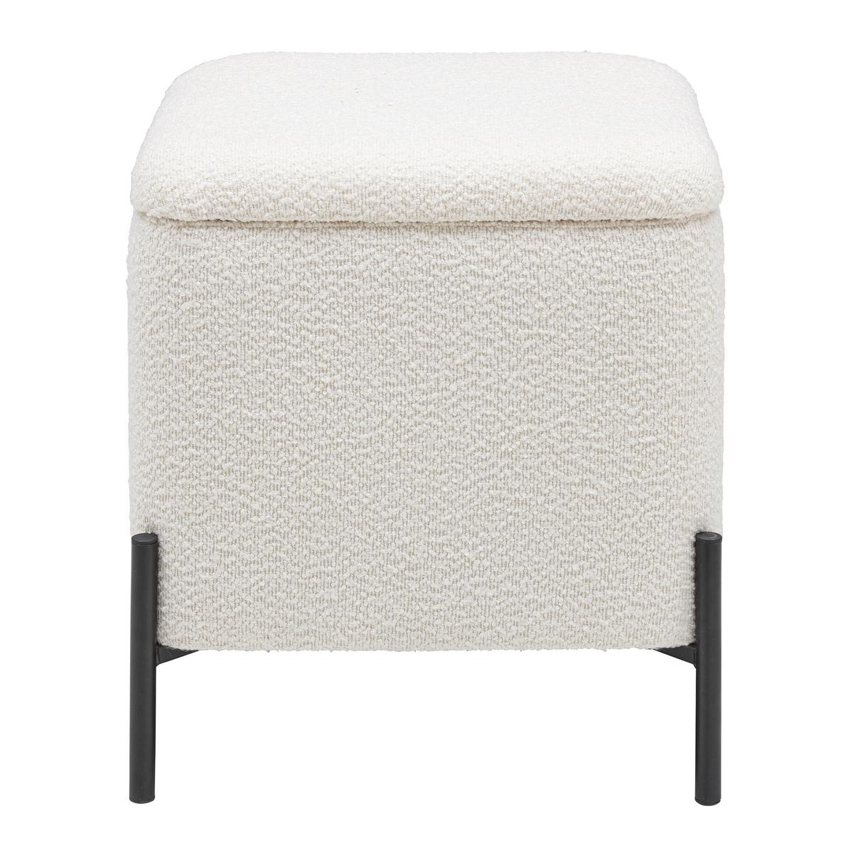 Taburet s úložným priestorom MIXO - čierna/biela, Modern, kov/kompozitné drevo (43cm) - Mömax