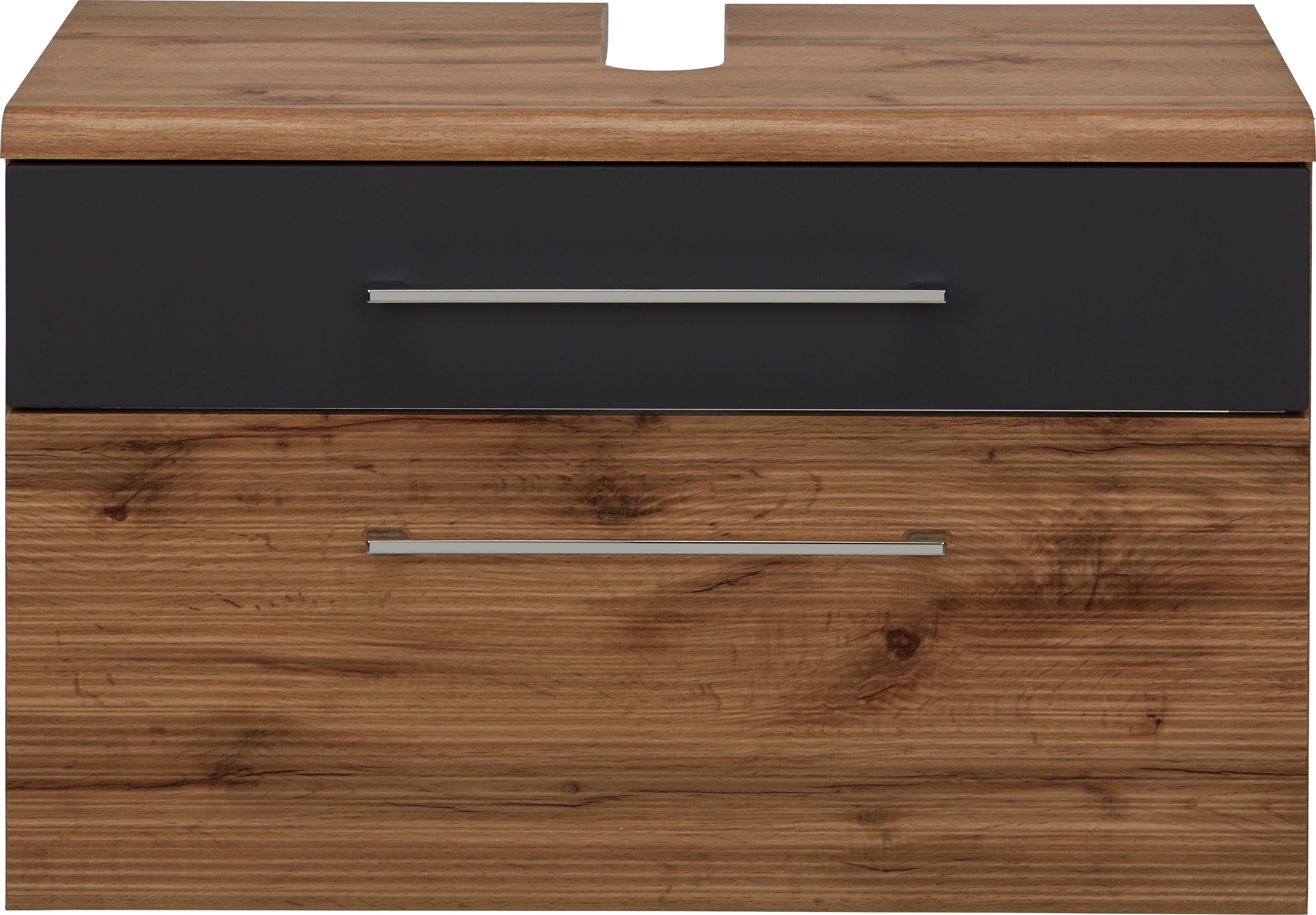SKRINKA POD UMÝVADLO FLOAT - farba duba/antracitová, Modern, kov/kompozitné drevo (75/60/46cm) - Premium Living