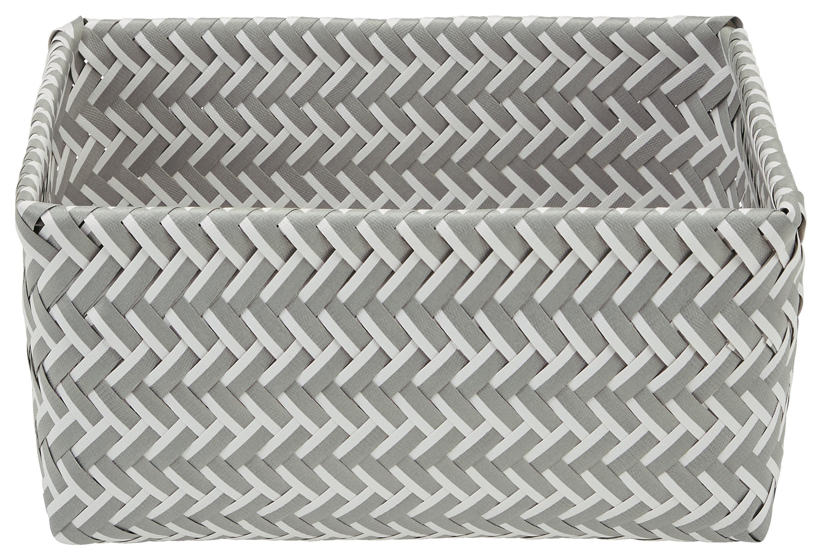 Tárolókosár Abele - M - Szürke/Fehér, modern, Műanyag (29/19/13cm) - Luca Bessoni