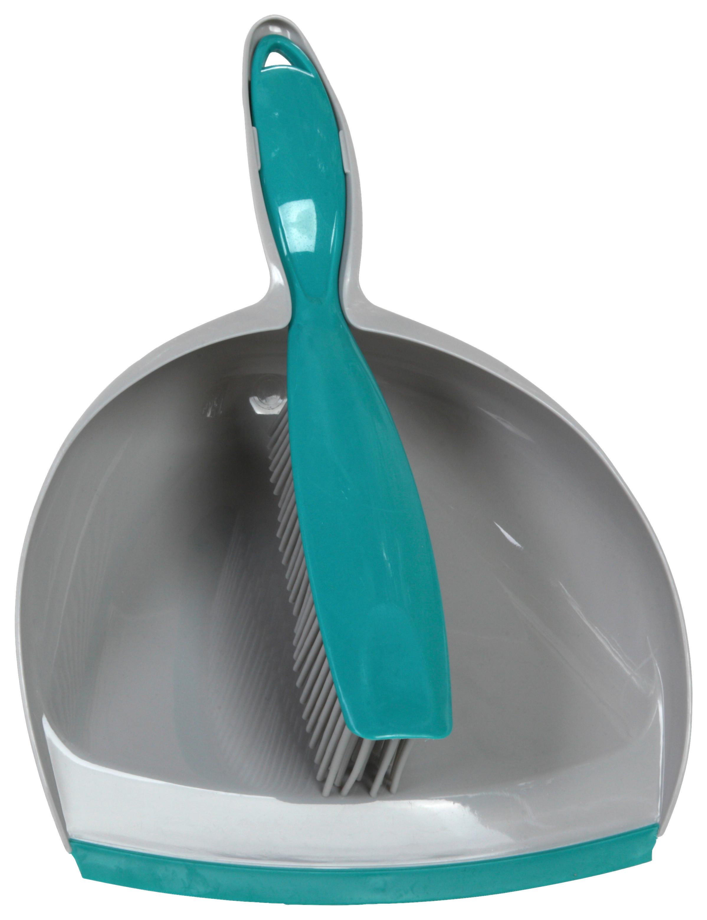 Handfeger Bernd L: 31 Cm Handbesen + Schaufel - Türkis/Grau, KONVENTIONELL, Kunststoff (31/22/9cm) - Ondega