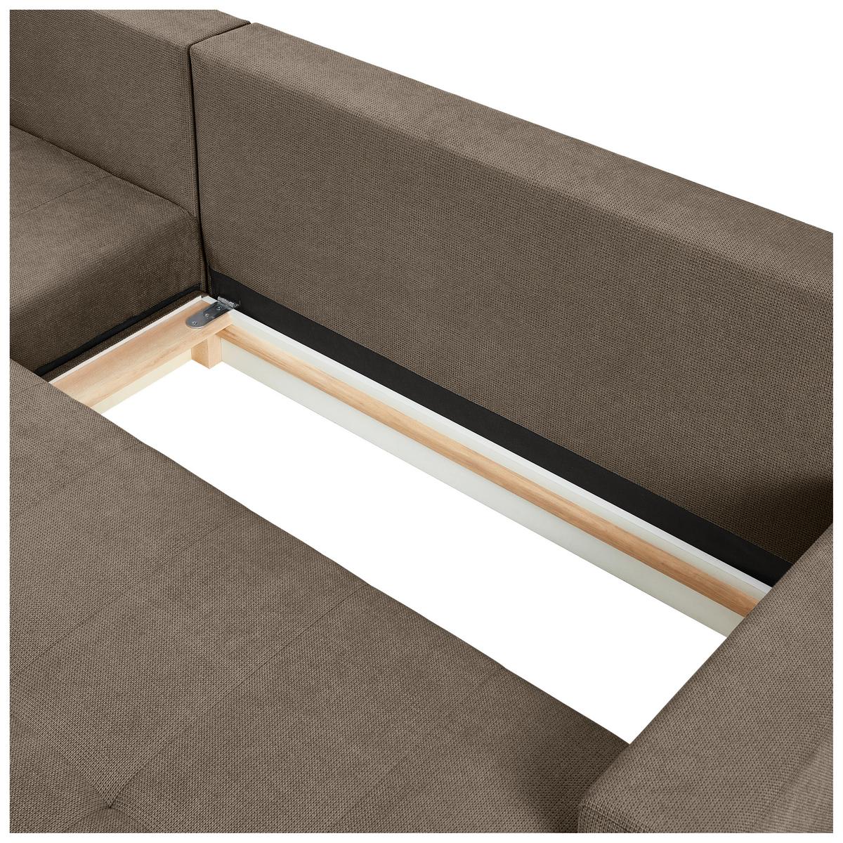 Ecksofa Boston, Braun S: 231x157 cm - Schwarz/Braun, KONVENTIONELL, Textil (231/157cm) - P & B