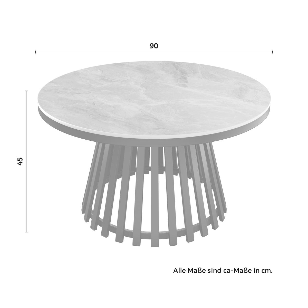 KONFERENČNÍ STOLEK PELA - šedá/černá, Moderní, kov/kompozitní dřevo (90/90/45cm) - Bessagi Home