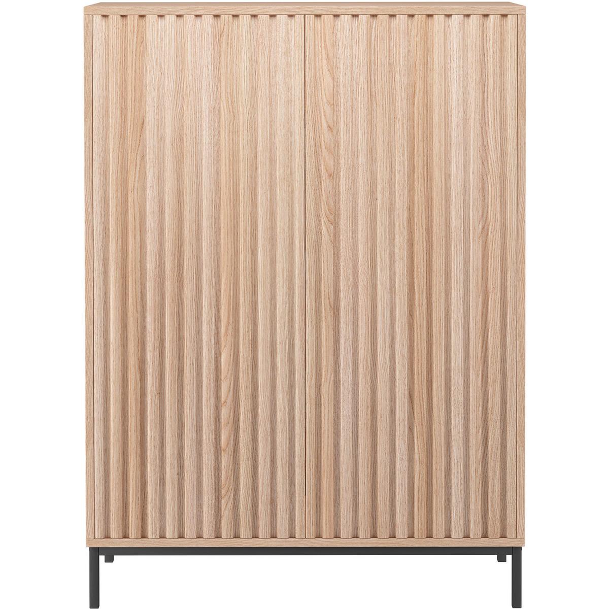 Highboard Celine Naturfarben B: 80cm - Schwarz/Naturfarben, Design, Holzwerkstoff/Metall (80/110/35cm) - MID.YOU