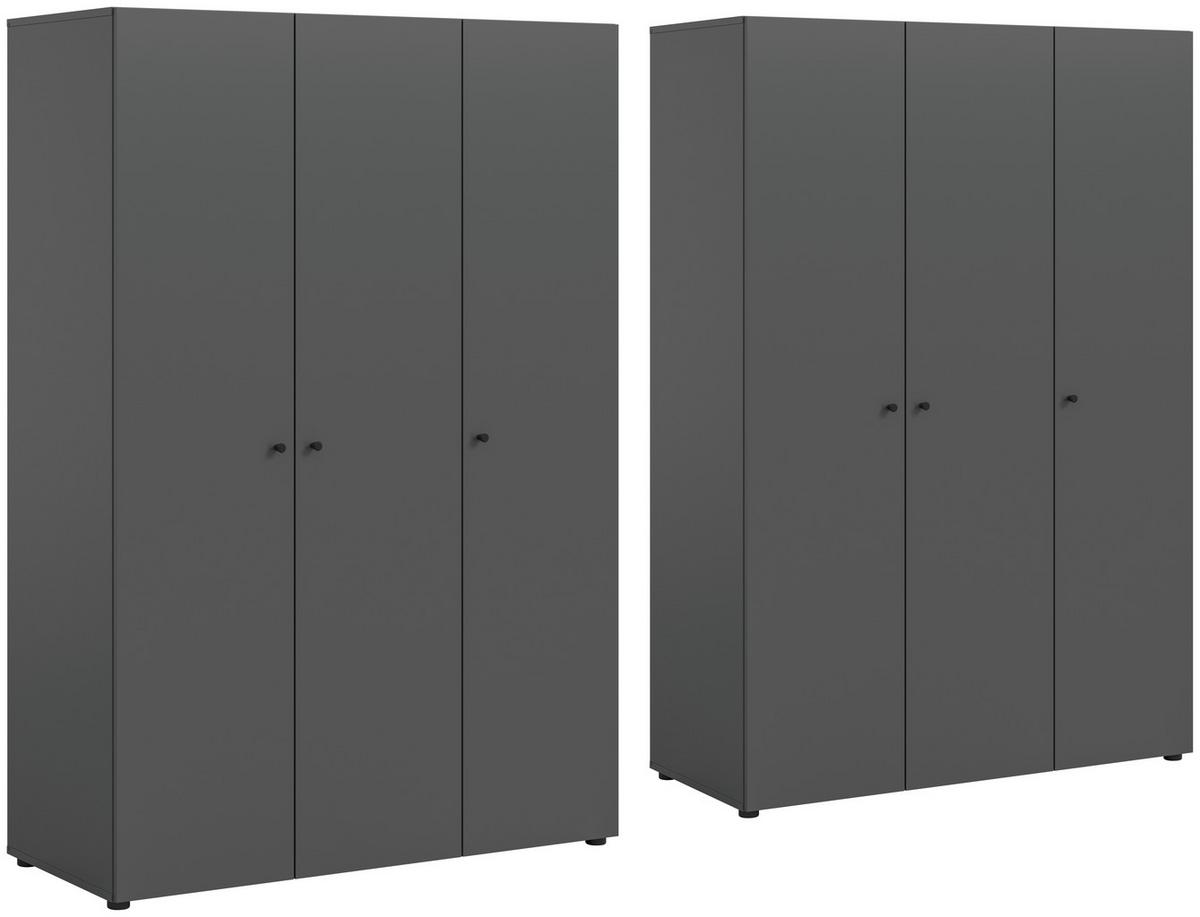 Drehtürenschrank Darwin, Anthrazit B: 240 Cm - Anthrazit, MODERN, Holzwerkstoff (240/176/51cm) - MID.YOU
