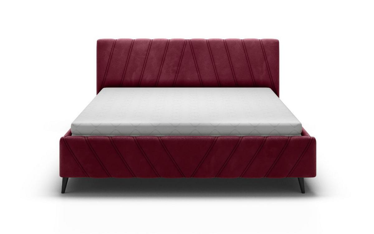 Posteľ Melli s roštom a úložným priestorom 180x200cm - čierna/bordová, Design, drevo/textil (180/200cm)