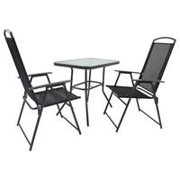 Gartenmöbel Set 3-tlg Aus Metall/textil/glas - Anthrazit, Basics, Glas/Textil - Gardenson