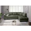 Eckschlafsofa Alvito Dunkelgrün S: 298x202cm - Dunkelgrün/Schwarz, MODERN, Textil (298/202cm) - MID.YOU