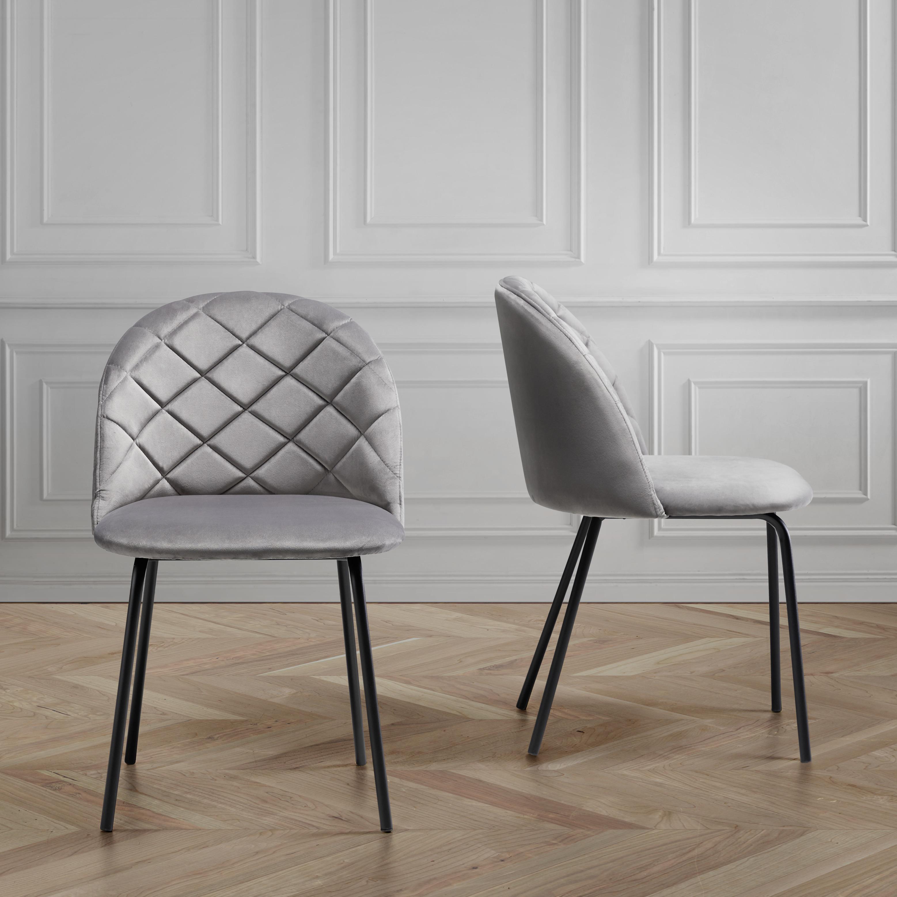 Židle Selina Šedá - šedá/černá, Moderní, kov/dřevo (48,5/78/54cm) - Modern Living