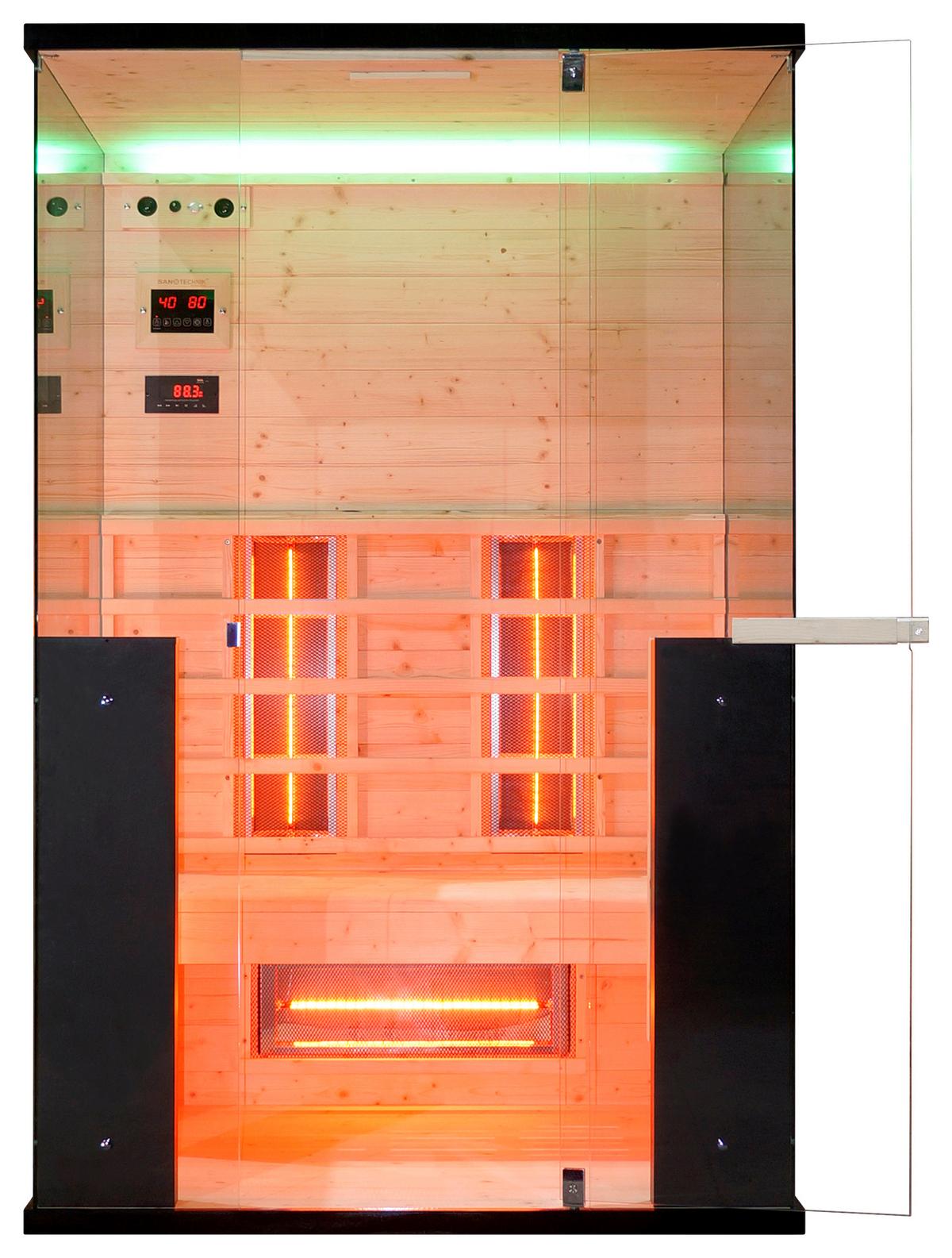 Infrarotkabine Billund Schwarz B: 125 cm - Schwarz, KONVENTIONELL, Holz (125/190/100cm) - Sanotechnik
