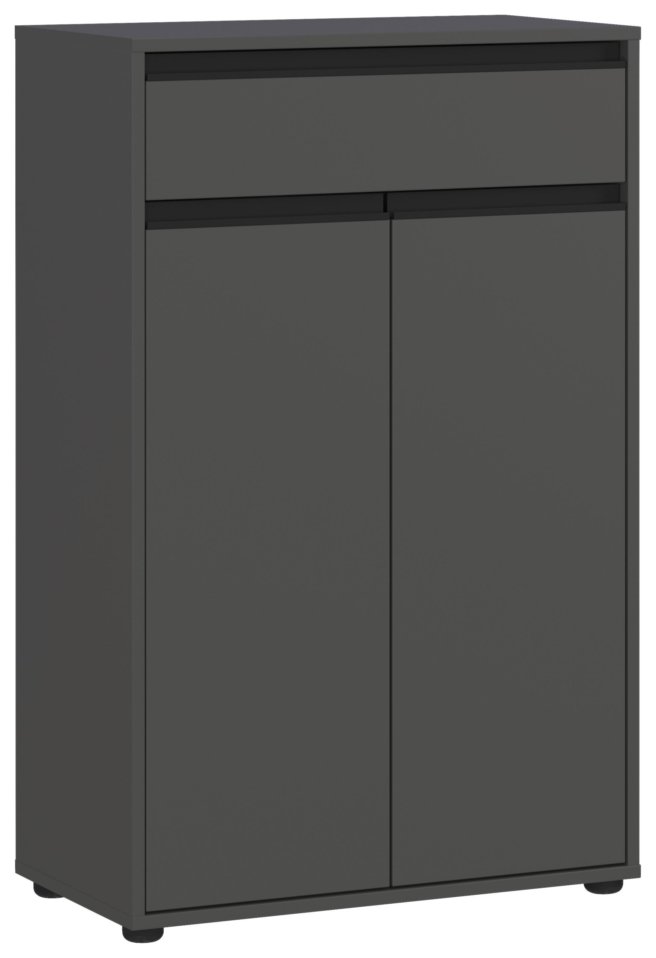 Badezimmer Unterschrank Gw- Lemont BxH 63x98 cm - Schwarz/Graphitfarben, MODERN, Holzwerkstoff (63/98/34cm) - Germania