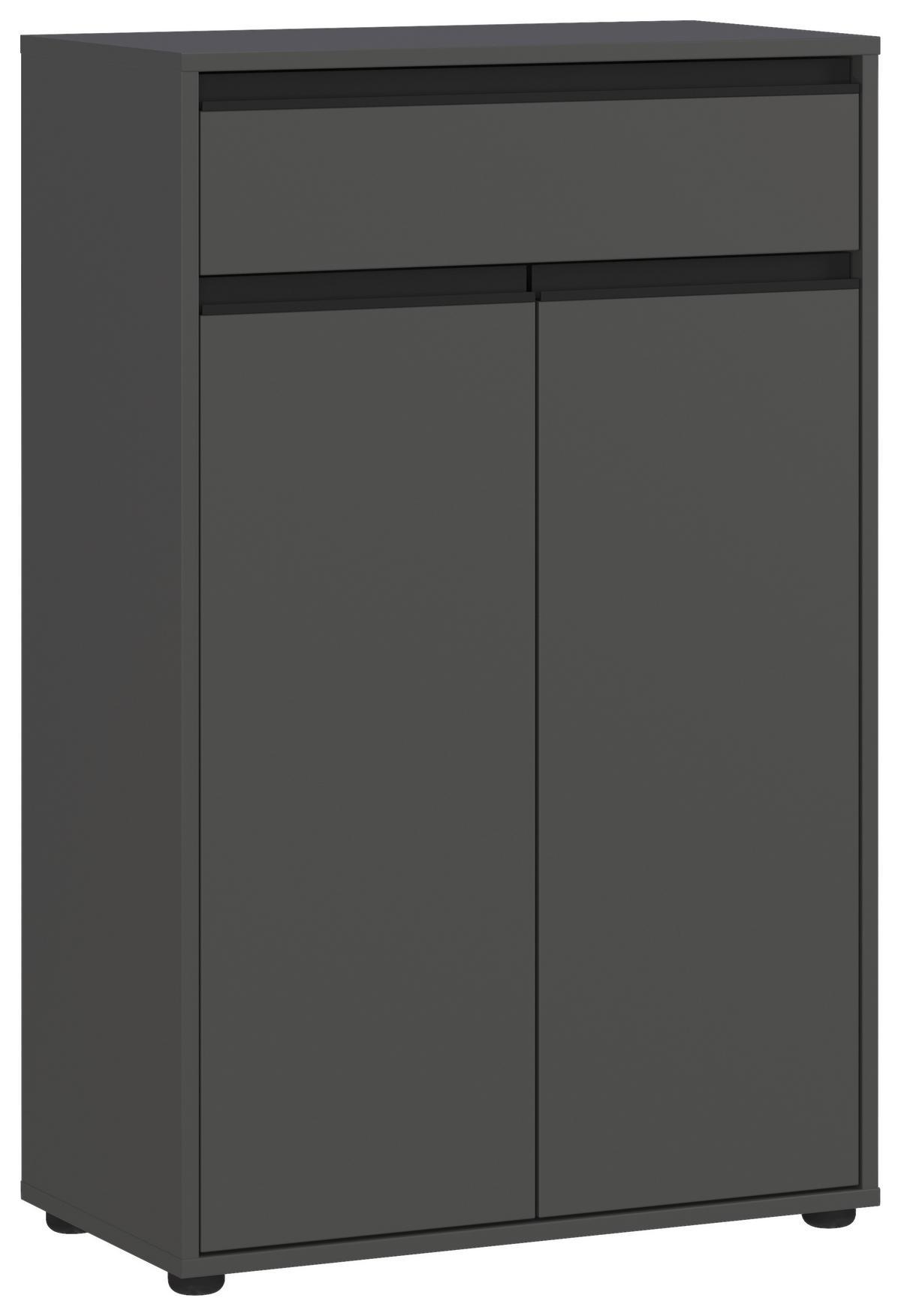 Badezimmer Unterschrank Gw- Lemont BxH 63x98 cm - Schwarz/Graphitfarben, MODERN, Holzwerkstoff (63/98/34cm) - Germania