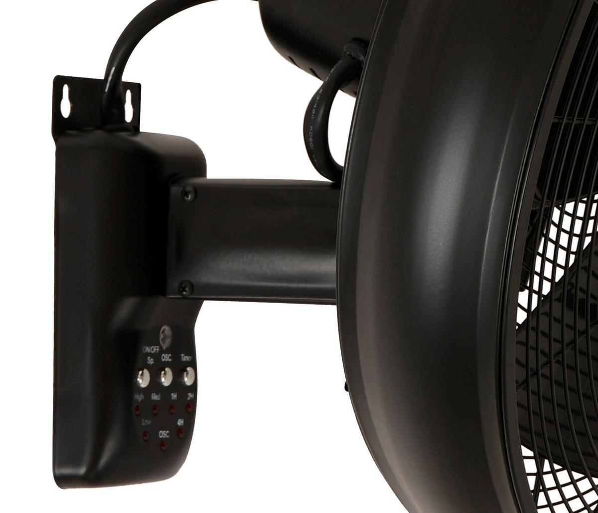 Wandventilator Wall Fan 5- Flügel inkl. Fernbedienung - Schwarz, Basics, Kunststoff/Metall (46/46/40cm) - P & B