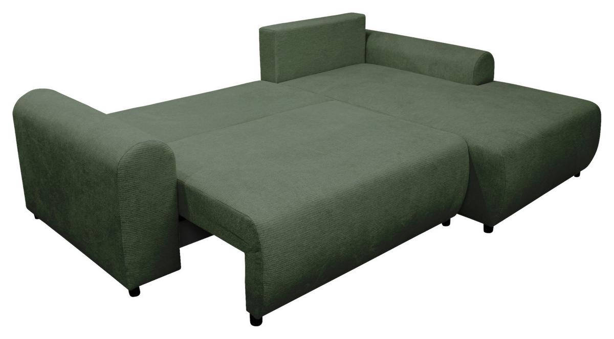 Ecksofa Velo Grün S: 250x160 cm - Schwarz/Grün, Design, Textil (250/160cm) - MID.YOU