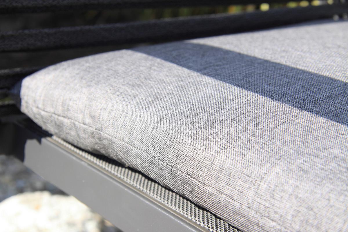 Gartengarnitur 5tlg New Jersey Metall/Textil - Dunkelgrau/Anthrazit, Basics, Holzwerkstoff/Kunststoff (120cm) - Gardenson