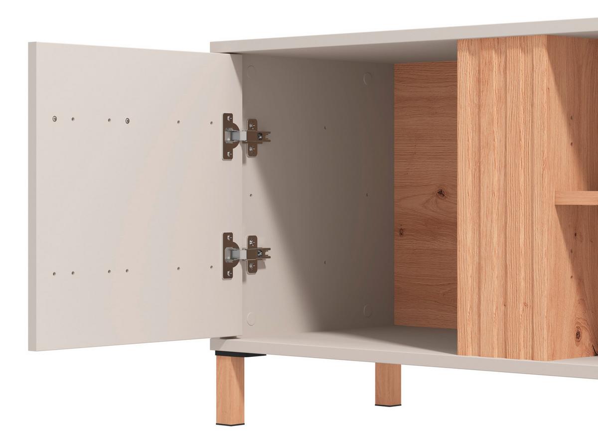 Tv-elem Belfort - tölgyfa színű/fehér, Modern, faalapú anyag (163,5/52/40cm)