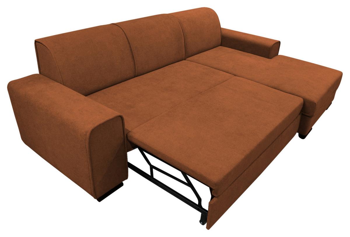 Ecksofa Classic Rostfarben 270x175 Cm - Rostfarben/Schwarz, Design, Textil (270/175cm) - MID.YOU
