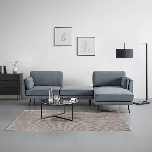 Sedací souprava DUNJA - šedá, Moderní, kov/dřevo (295/89/161cm) - P & B