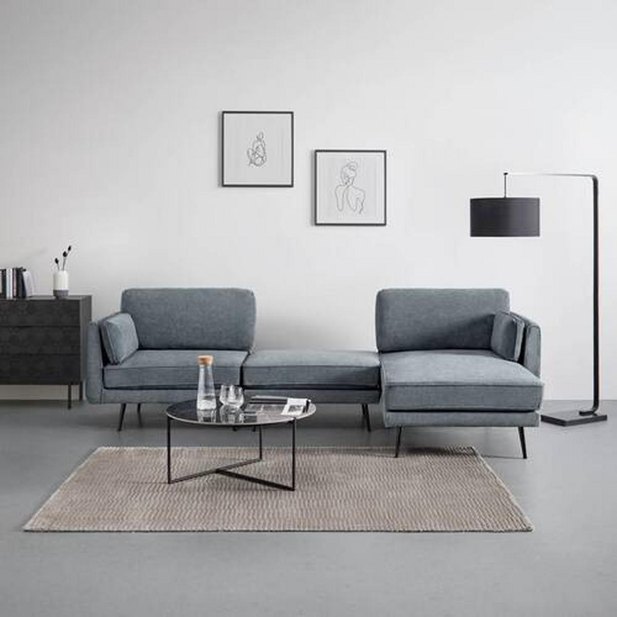 Sedací souprava DUNJA - šedá, Moderní, kov/dřevo (295/89/161cm) - P & B