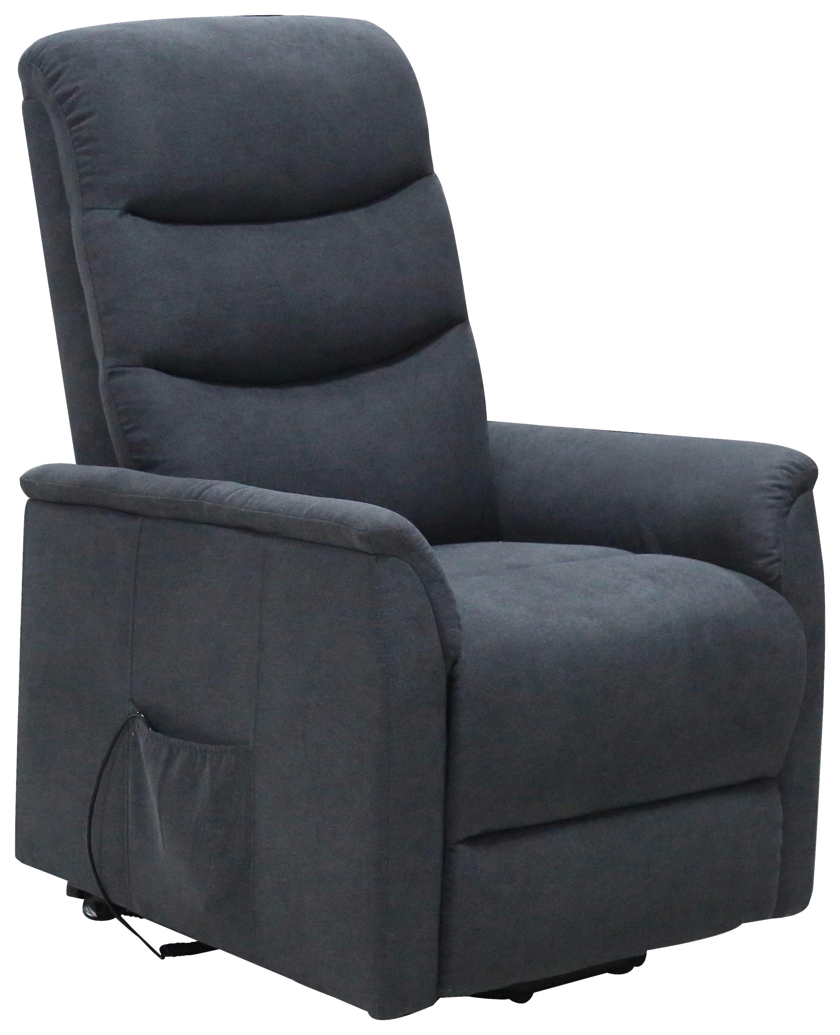 Fernsehsessel Elektrisch Aston Metall Dunkelgrau - Dunkelgrau/Schwarz, MODERN, Textil/Metall (72,5/110,5/92,5cm) - Ondega