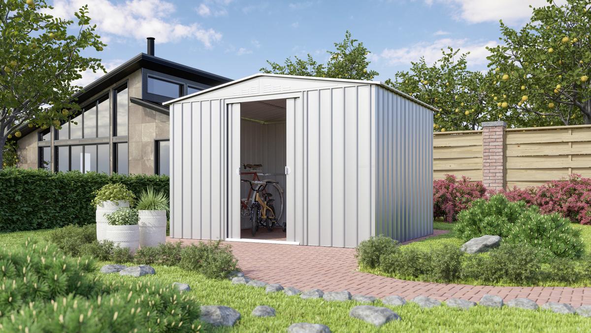 Gerätehaus Ohne Boden 308x202x247 Cm - Silberfarben, Basics, Metall (308/202/247cm)