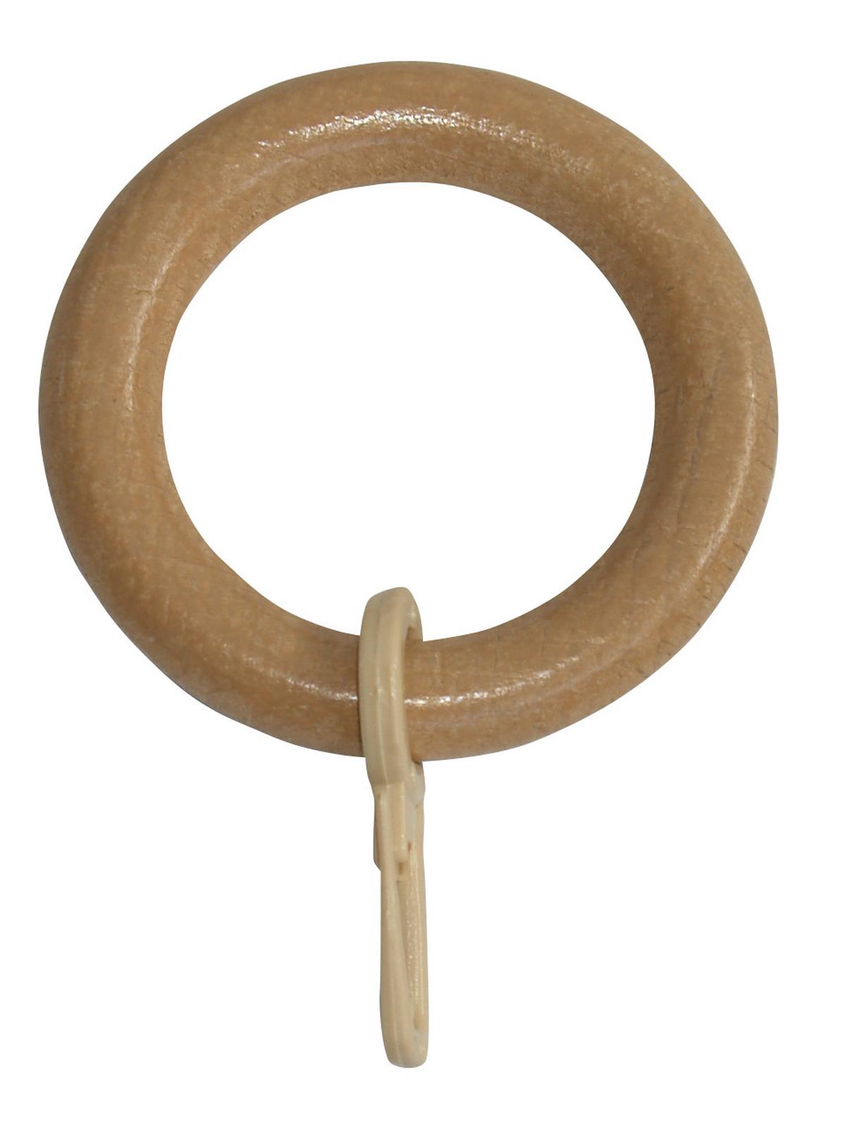 Vorhangringe Naturfarben Benno Kiefer 10 Stk. - Eichefarben, KONVENTIONELL, Holz/Kunststoff - Ondega