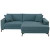 Ecksofa Ted Blaugrün S: 228x174 Cm - Blau/Schwarz, Trend, Textil (228/174cm)