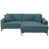 Ecksofa Ted Blaugrün S: 228x174 Cm - Blau/Schwarz, Trend, Textil (228/174cm)