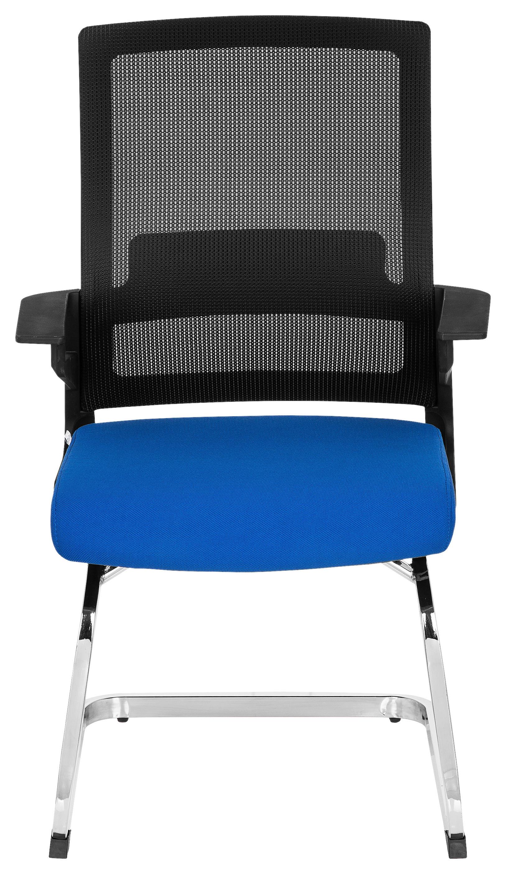 Besucherstuhl Inventor V Blau/Schwarz Bis 150kg - Chromfarben/Blau, MODERN, Kunststoff/Textil (59/95/54cm) - MID.YOU