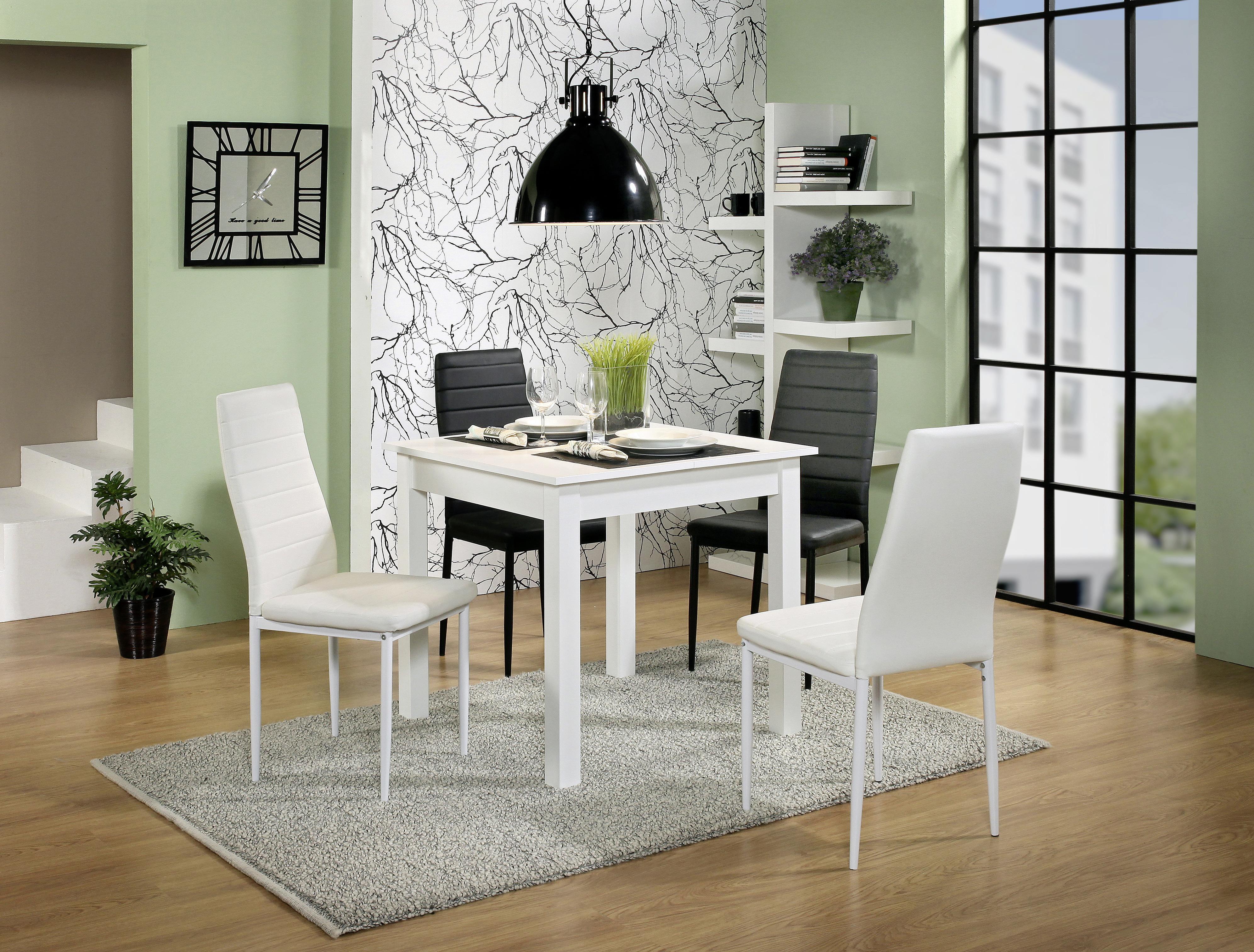 Esstisch ausziehbar Coburg 80-120x80 cm Weiß - Weiß, Design, Holzwerkstoff (80/80/76,5cm) - MID.YOU