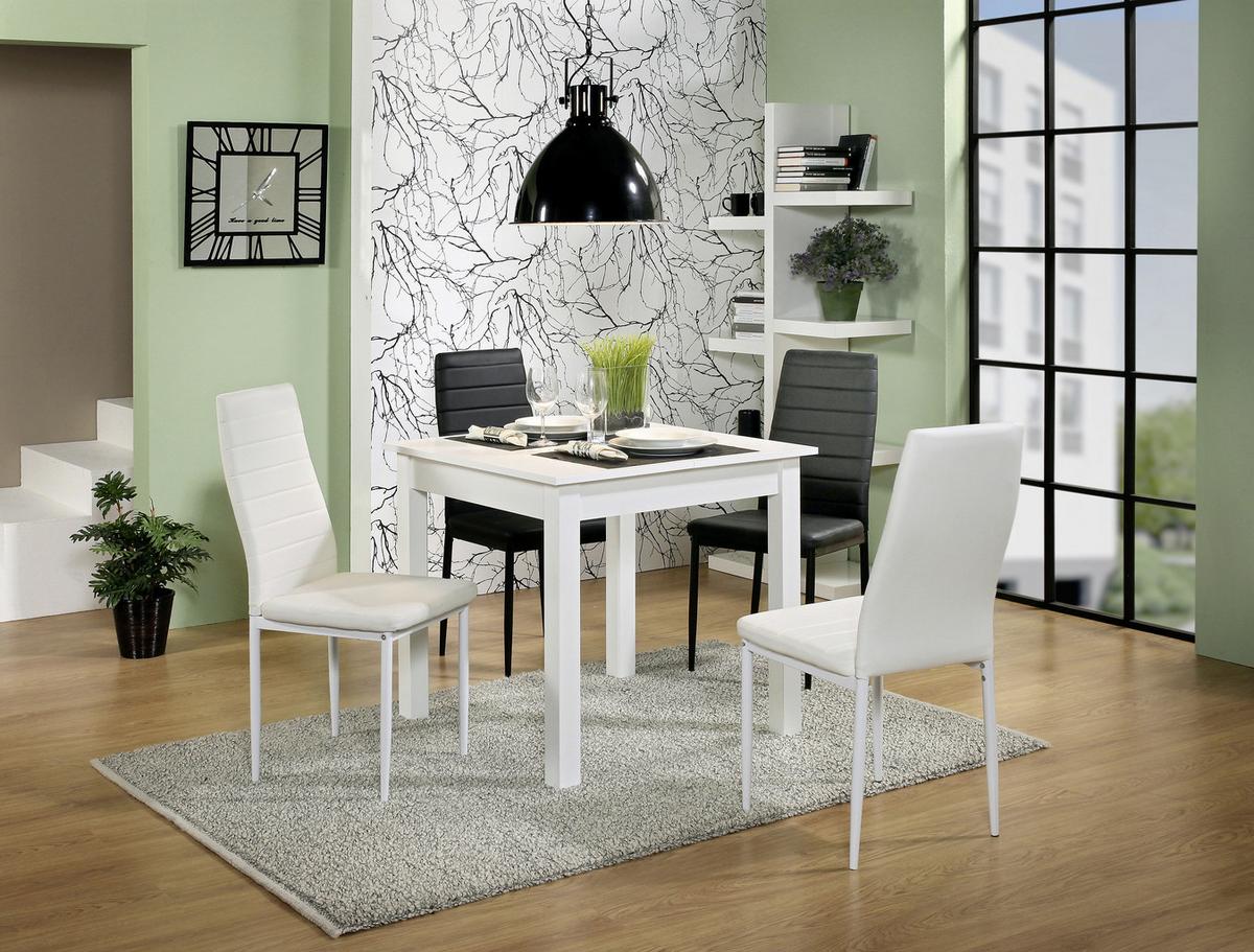 Esstisch ausziehbar Coburg 80-120x80 cm Weiß - Weiß, Design, Holzwerkstoff (80/80/76,5cm) - MID.YOU