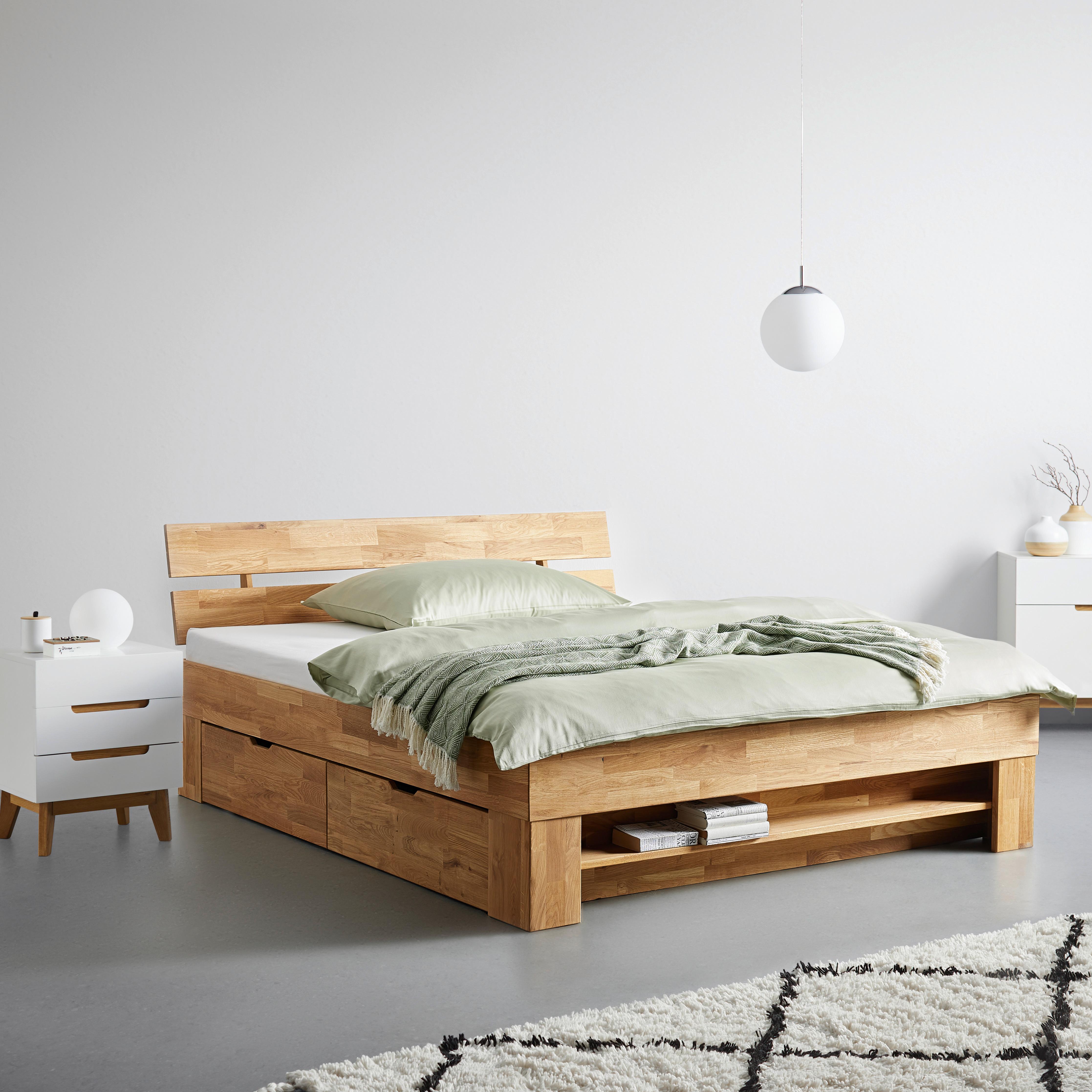 Postel DARJA 160x200, dub divoký olejovaný - divoký dub, Konvenční, dřevo (160/200cm)