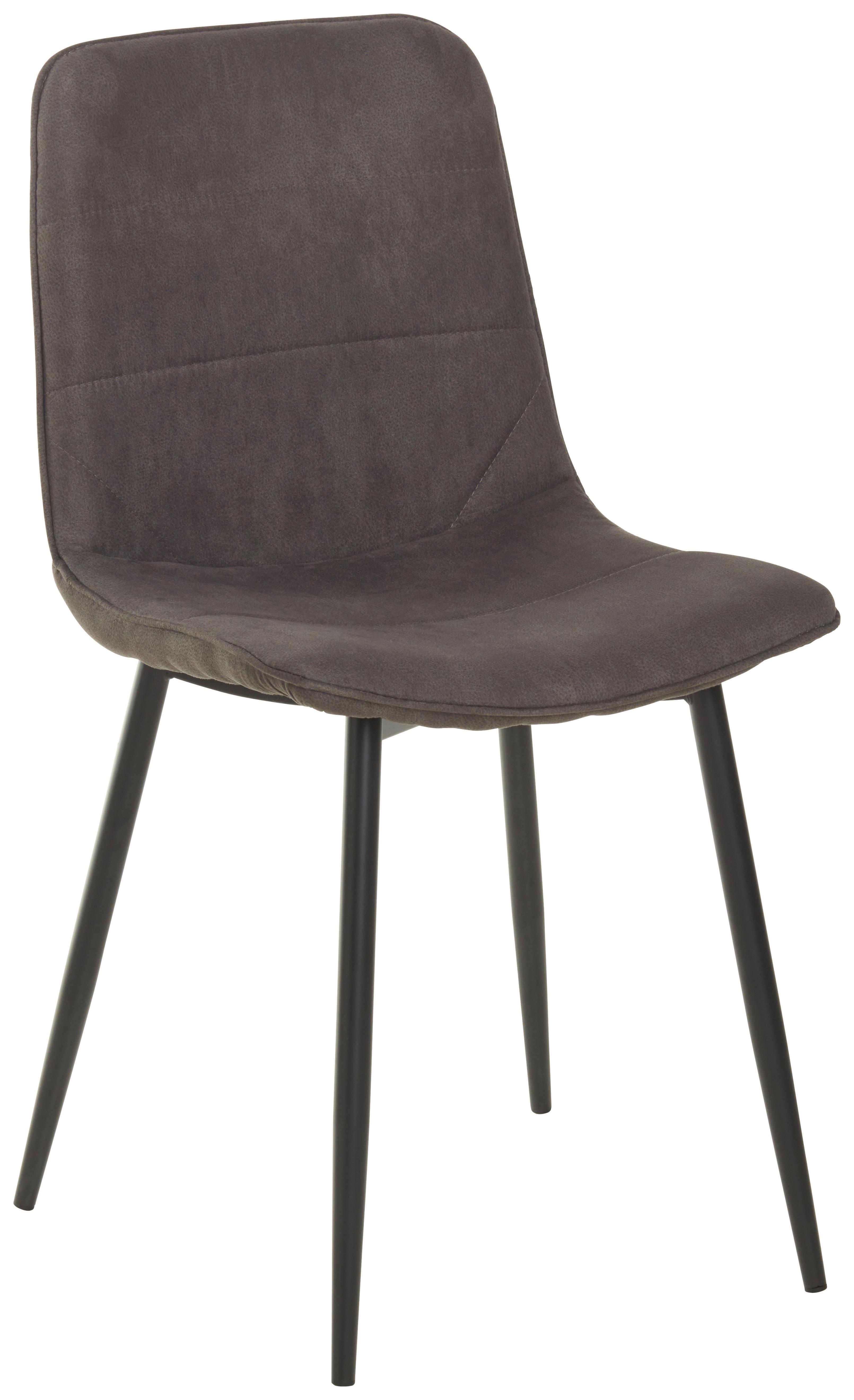 Stuhl Losanna - Dunkelgrau/Schwarz, MODERN, Textil/Metall (47/84/52cm) - Livetastic