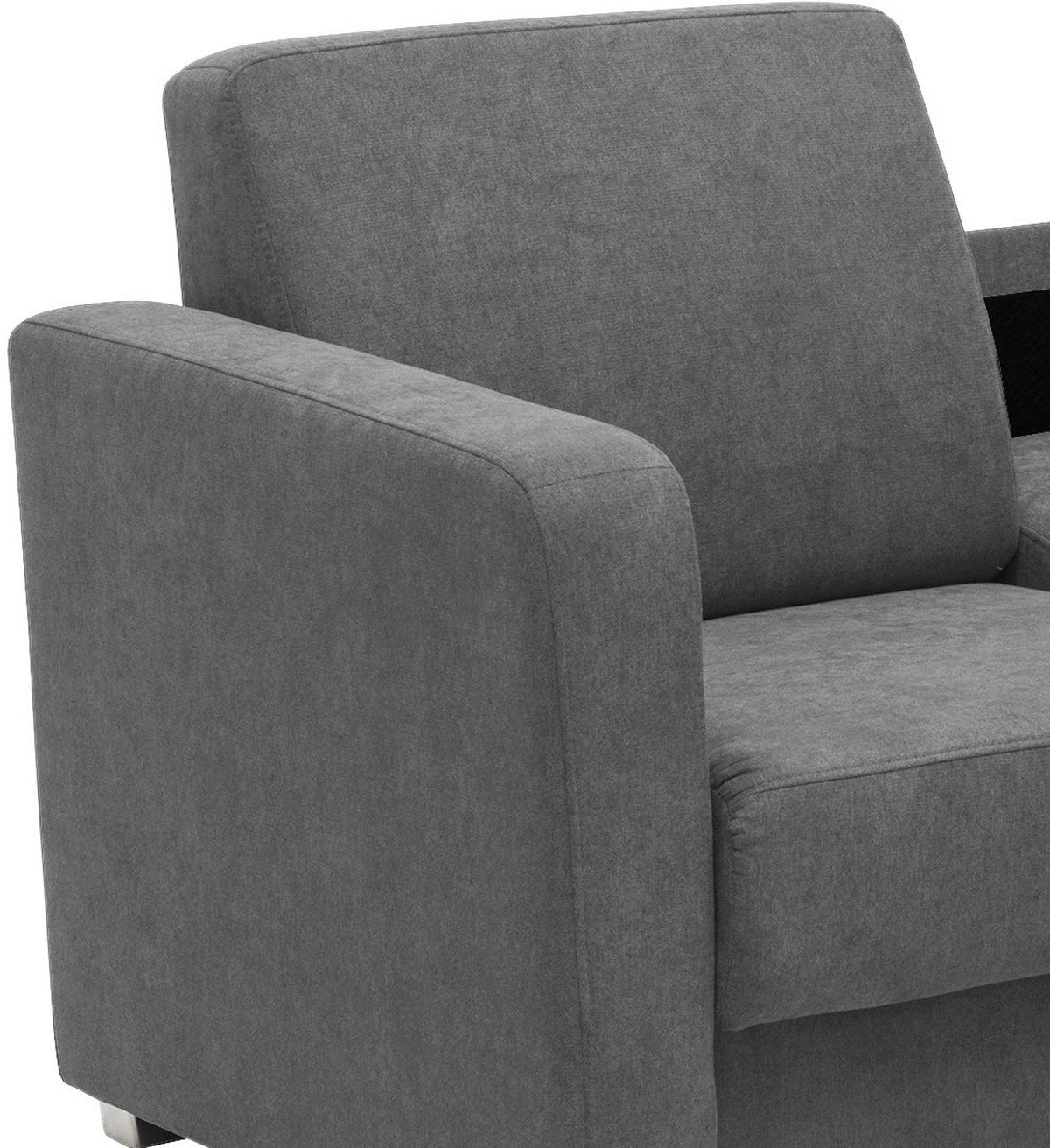2-sitzer-sofa Mit Schlaffunktion Mia Grau - Chromfarben/Grau, Basics, Textil (159/88/87cm) - Livetastic