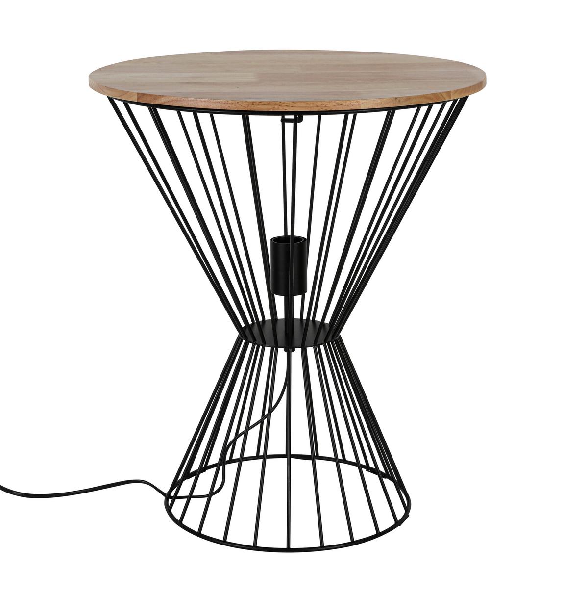 STOLNÍ LAMPA TABLE - černá/barvy dubu, Moderní, kov/dřevo (45/54cm) - Mömax