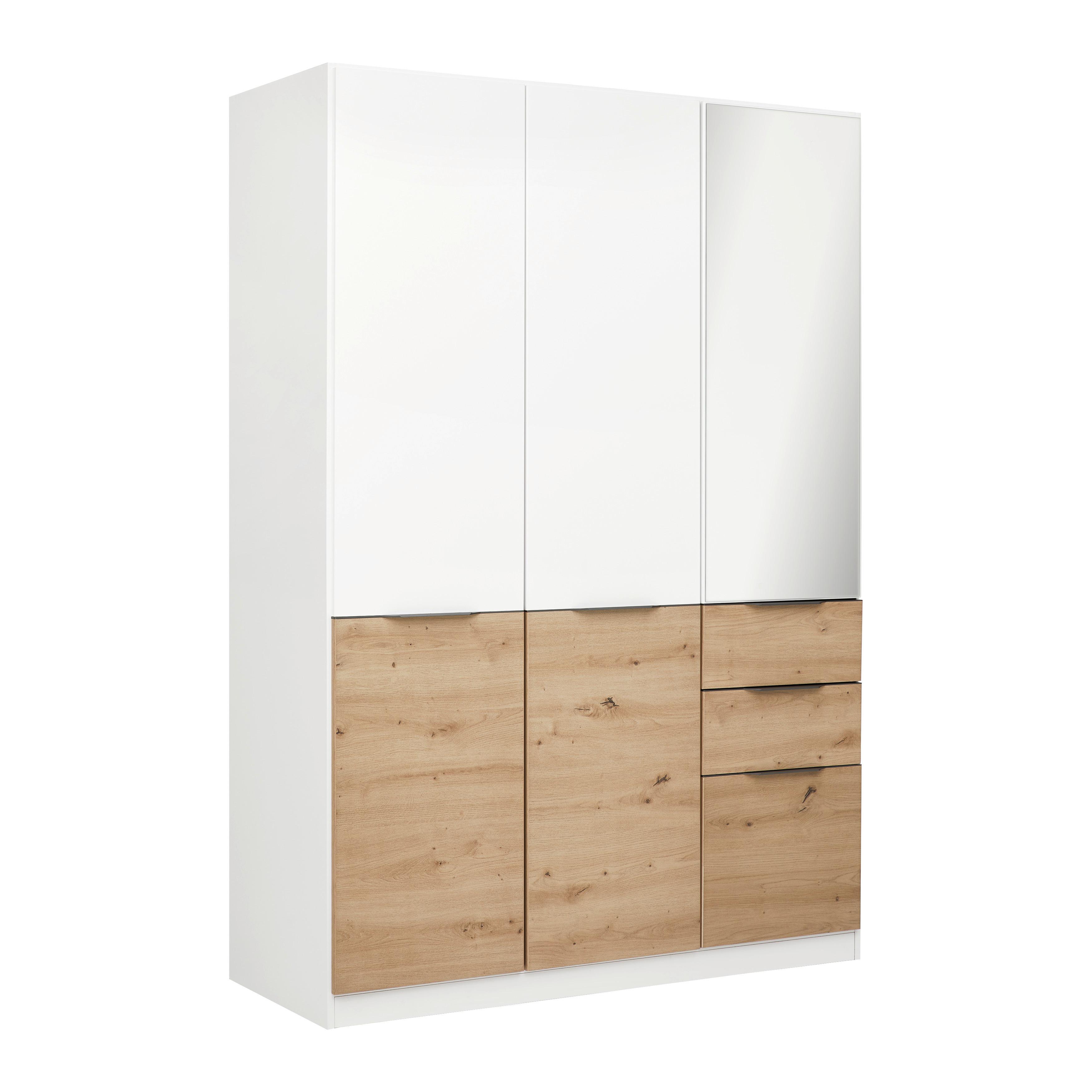 ŠATNÍ SKŘÍŇ S OTOČNÝMI DVEŘMI MAX-EXTRA - bílá/šedá, Konvenční, kompozitní dřevo/plast (136/197/54cm)