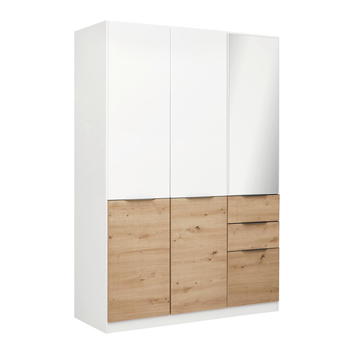 SKRIŇA S OTOČNÝMI DVERAMI MAX-EXTRA - sivá/biela, Konventionell, kompozitné drevo/plast (136/197/54cm)