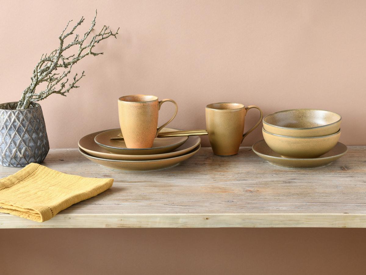 Kombiservice 16-Teilig. Steinzeug, für 4 Personen - Sahara, Basics, Keramik - Creatable