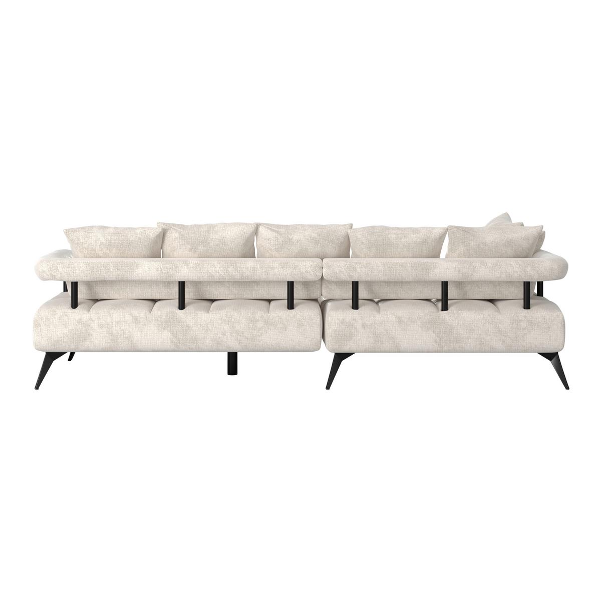 Rohová sedačka VANESSA NEW nutná š. dveří 90 cm, levá - černá/béžová, Moderní, kov/textil (200/297cm)