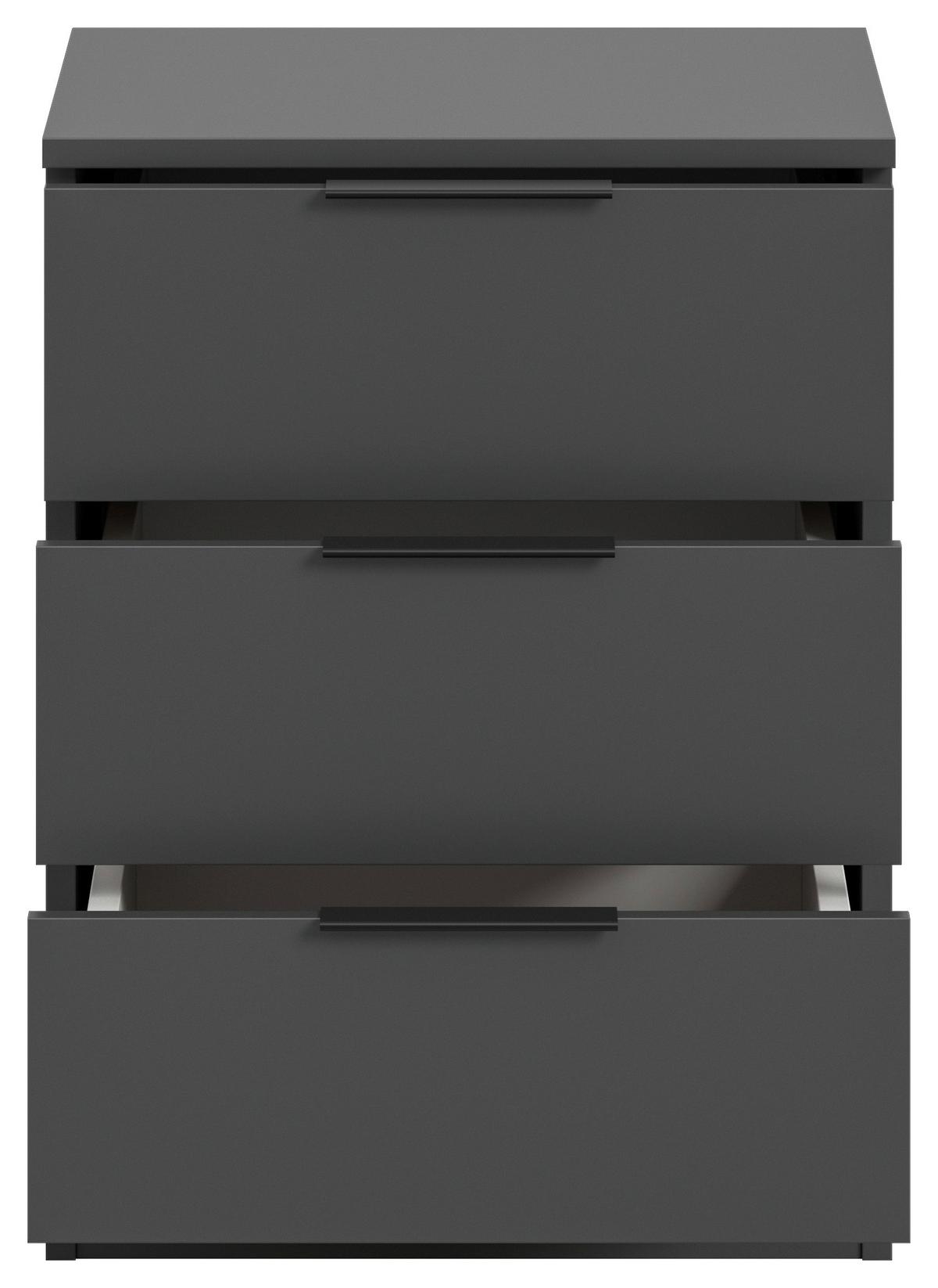 Nachtkästchen Kopenhagen, Anthrazit B: 45 Cm - Anthrazit/Schwarz, MODERN, Holzwerkstoff (45/60/40cm) - MID.YOU