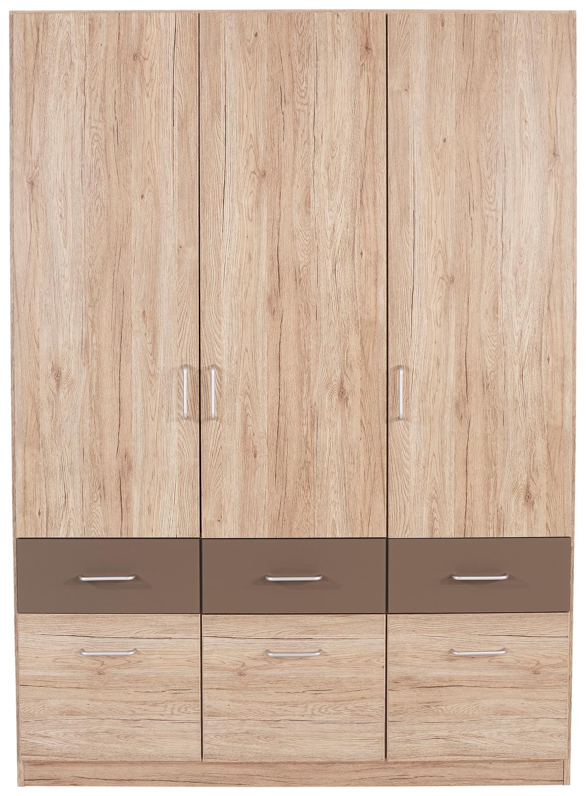 ŠATNÍ SKŘÍŇ AALEN-EXTRA - šedá/barvy dubu, Konvenční, kompozitní dřevo/plast (136/197/54cm)