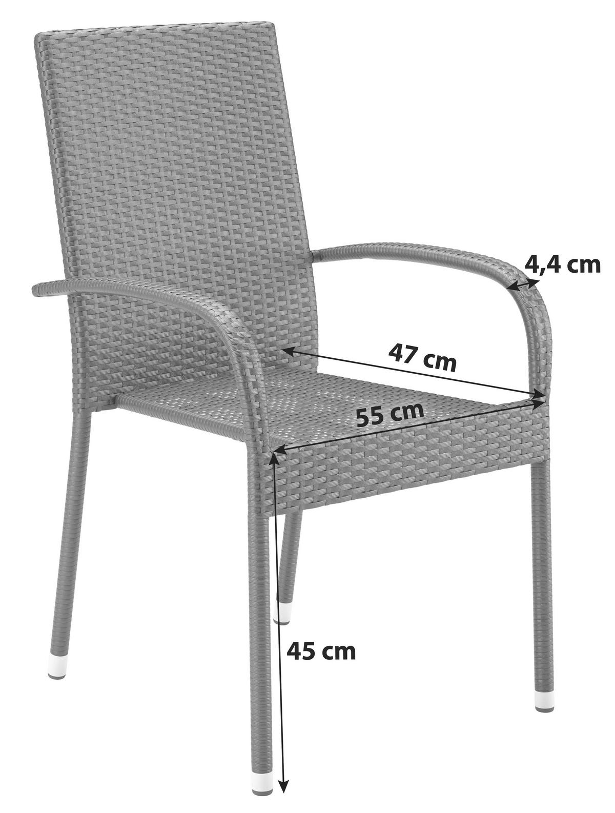 GARTENSESSEL ELISA - Schwarz, MODERN, Kunststoff/Metall (55/45/47cm) - Beldano