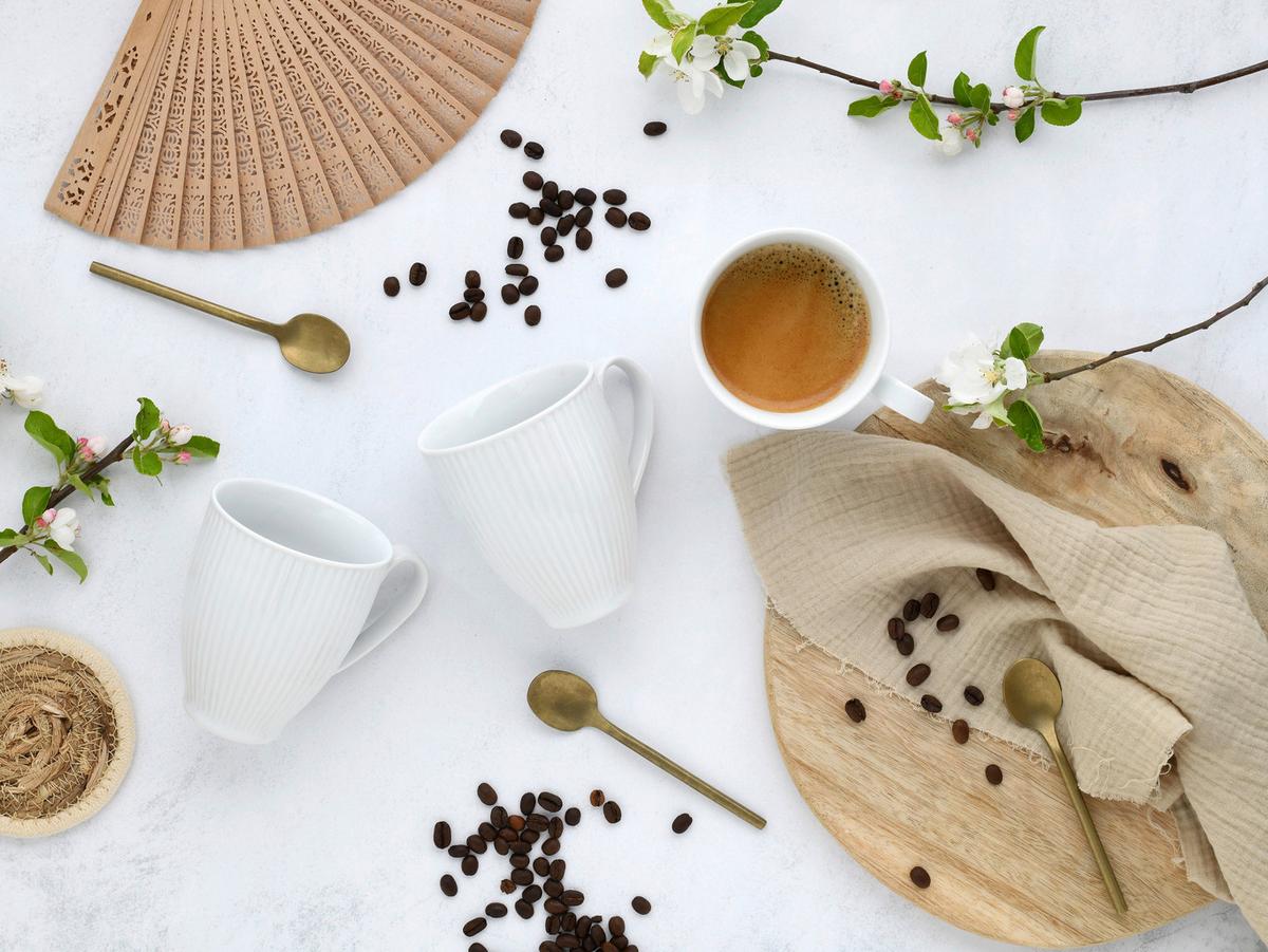 Kaffeebecherset Valencia 6--Teilig., Weiß - Weiß, Design, Keramik - Creatable
