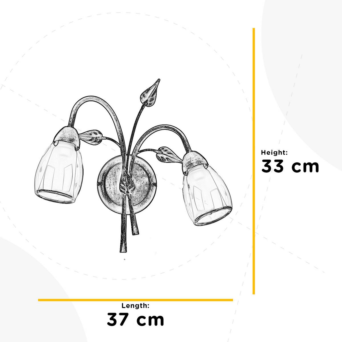Wandleuchte Rosso Cognac L: 37 cm - Cognac, KONVENTIONELL, Glas/Metall (37/20/33cm)