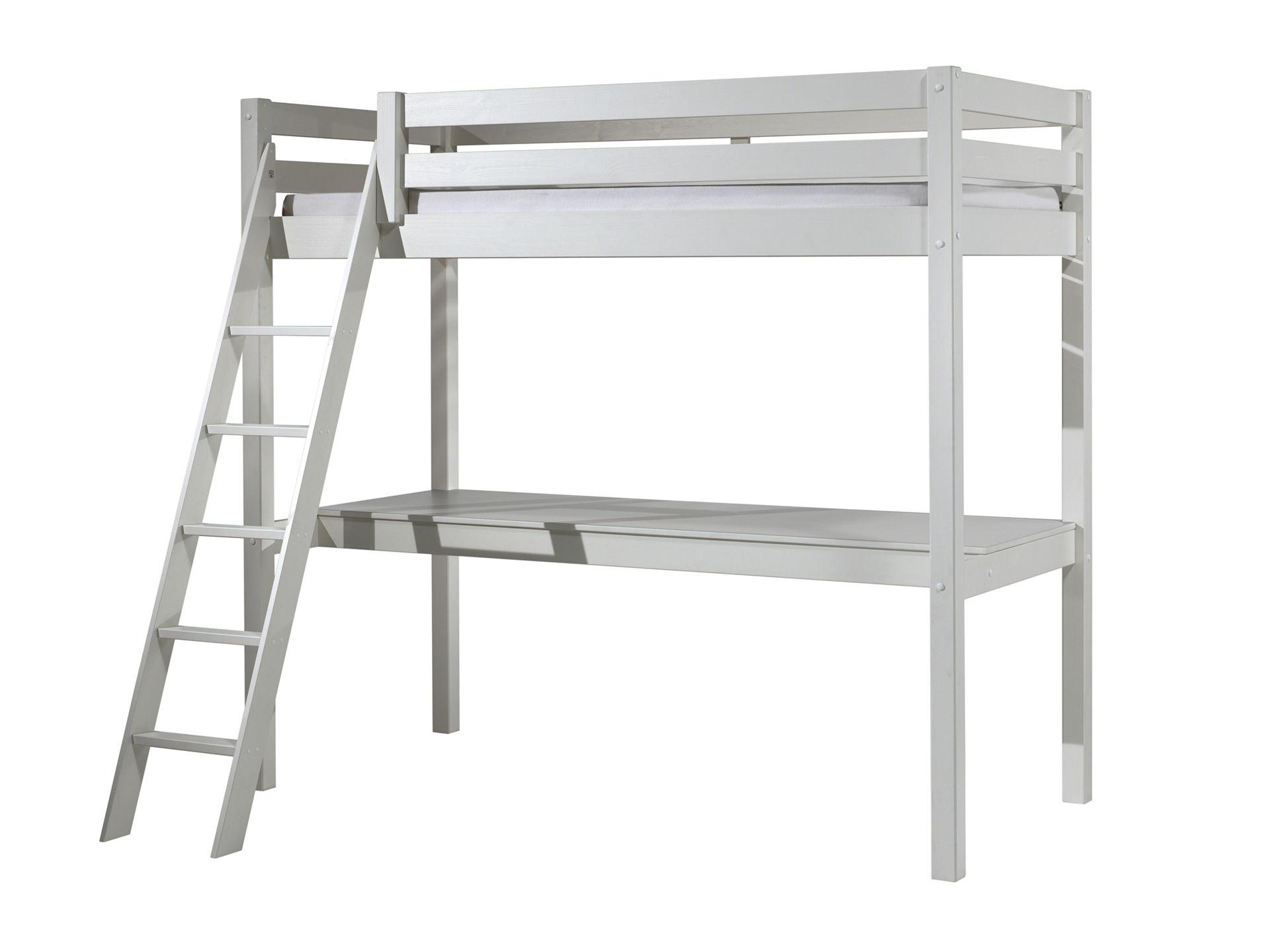 Hochbett Pino B: 164,5 cm Weiß - Weiß/Kieferfarben, Basics, Holz (90/200cm) - MID.YOU